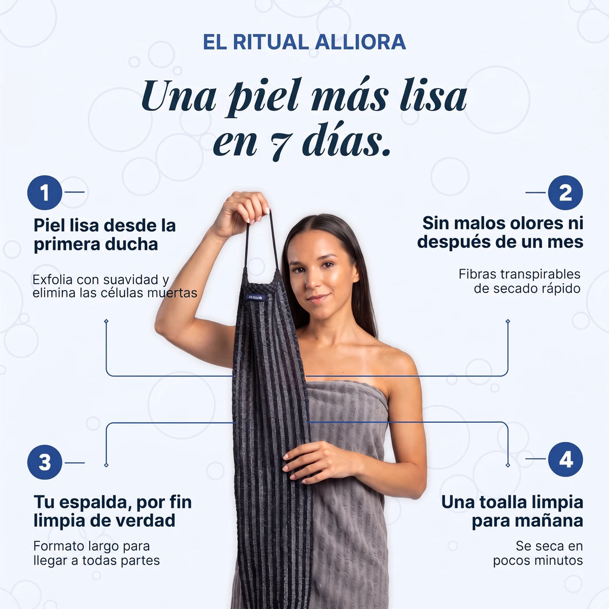 Toalla de ducha exfoliante Alliora