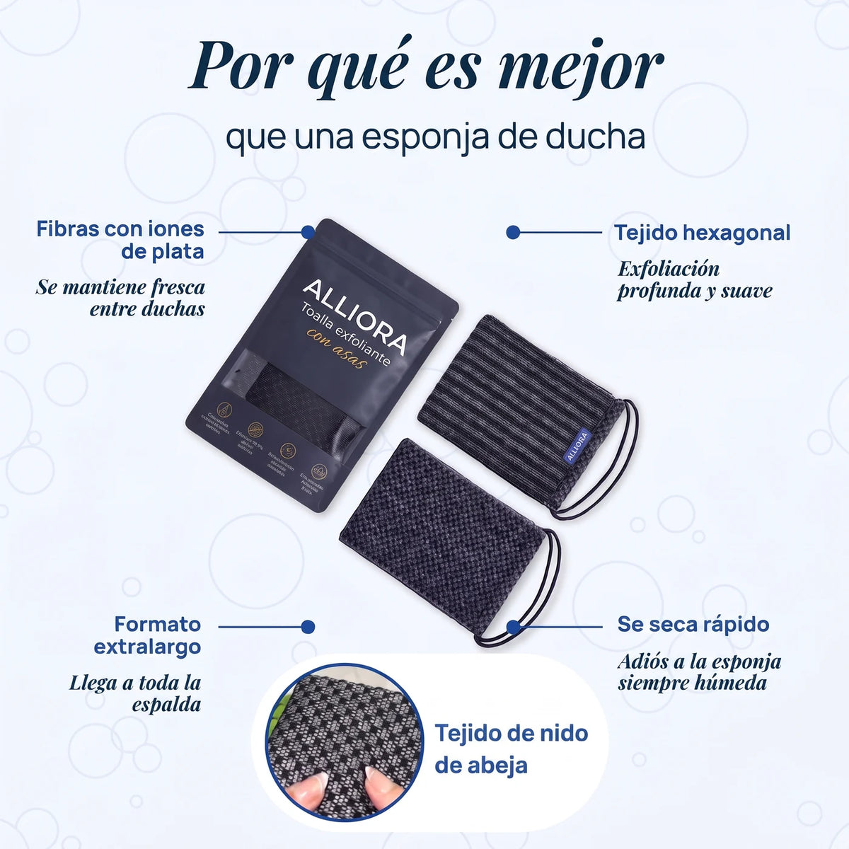 Toalla de ducha exfoliante Alliora