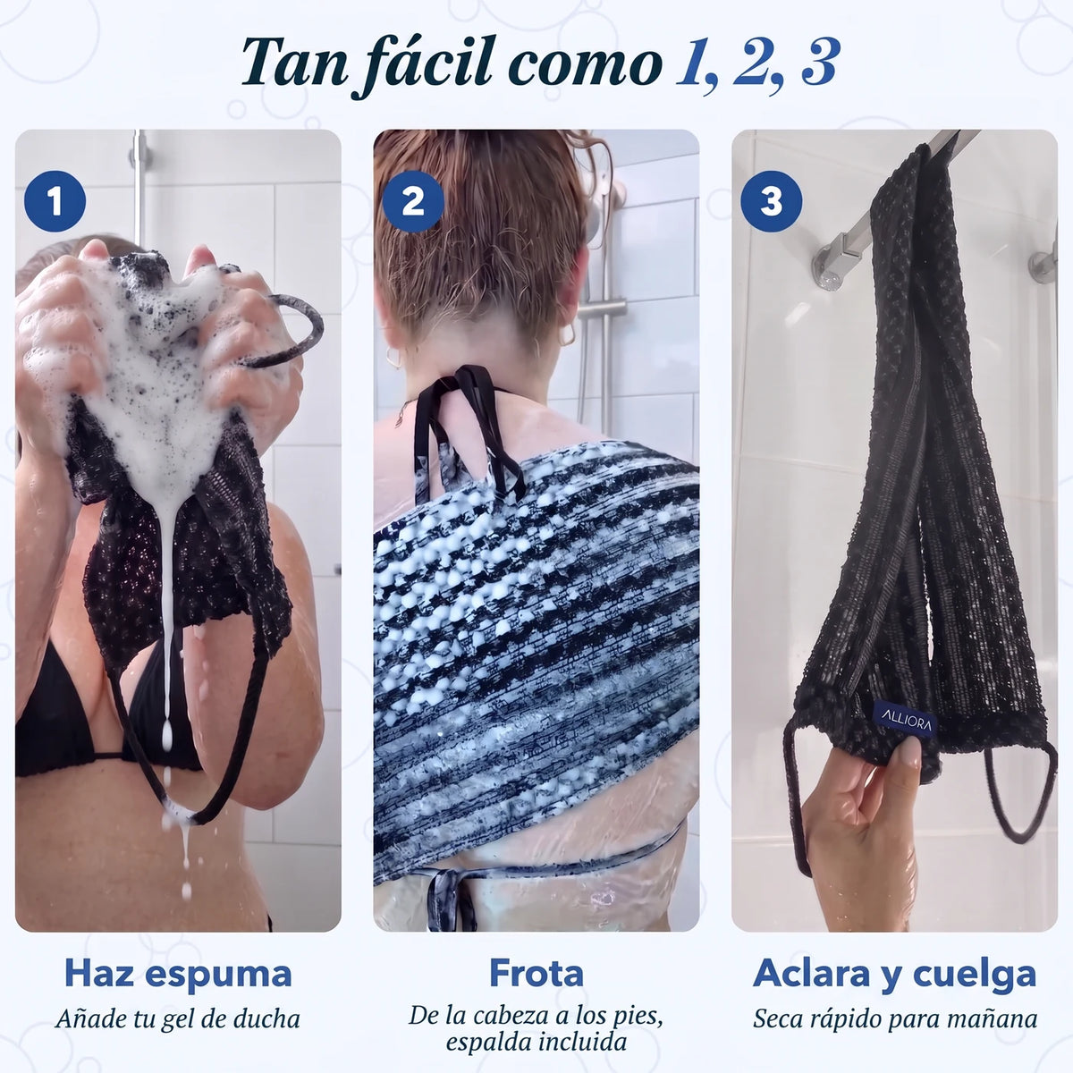 Toalla de ducha exfoliante Alliora