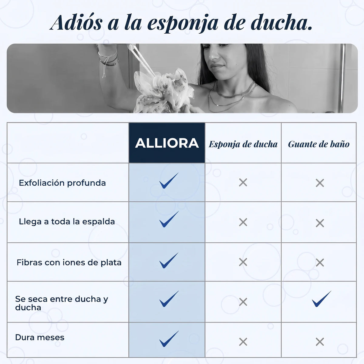 Toalla de ducha exfoliante Alliora