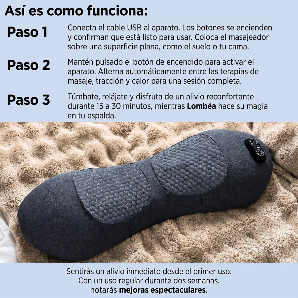Masajeador lumbar Lombéa™ 3 en 1