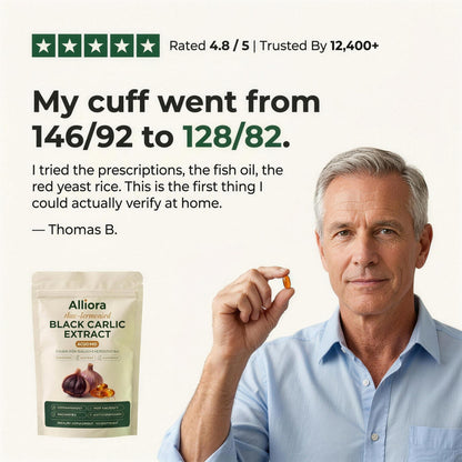 ALLIORA FERMENTED BLACK GARLIC — SUPPORTS CLEAR, FLEXIBLE ARTERIES FROM THE INSIDE OUT