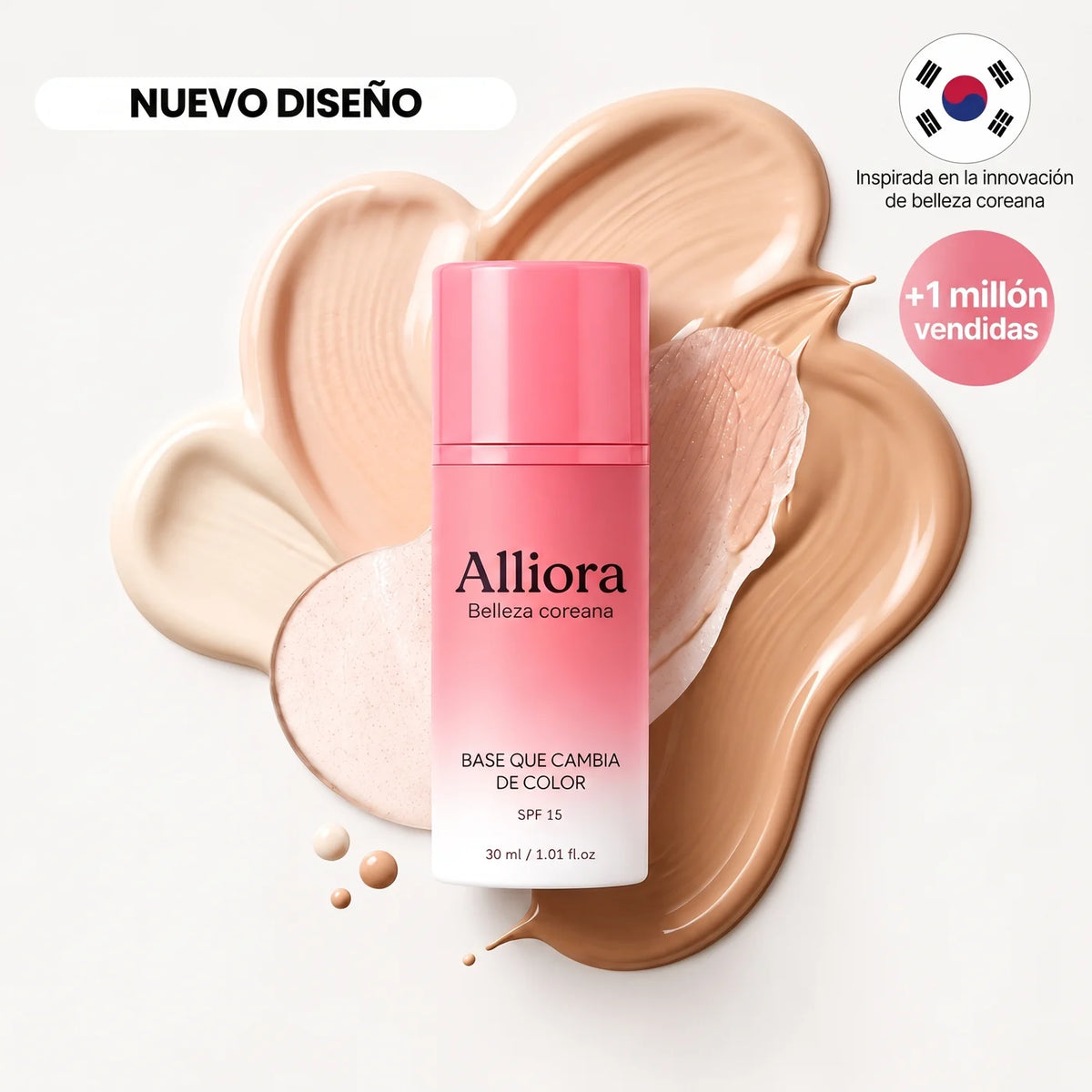 Base de maquillaje que cambia de color 4 en 1 Alliora