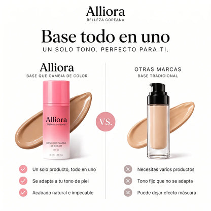 Base de maquillaje que cambia de color 4 en 1 Alliora