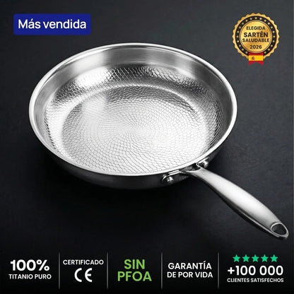 Sartén 100 % titanio puro para una cocina sin tóxicos