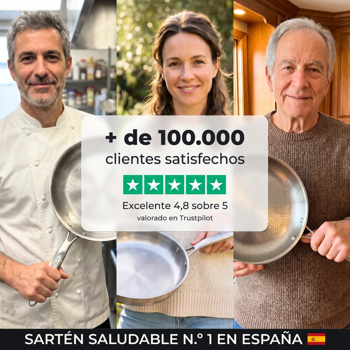 Sartén 100 % titanio puro para una cocina sin tóxicos