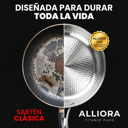 Sartén 100 % titanio puro para una cocina sin tóxicos