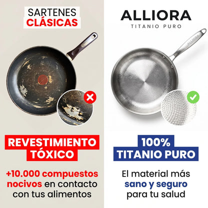 Sartén 100 % titanio puro para una cocina sin tóxicos
