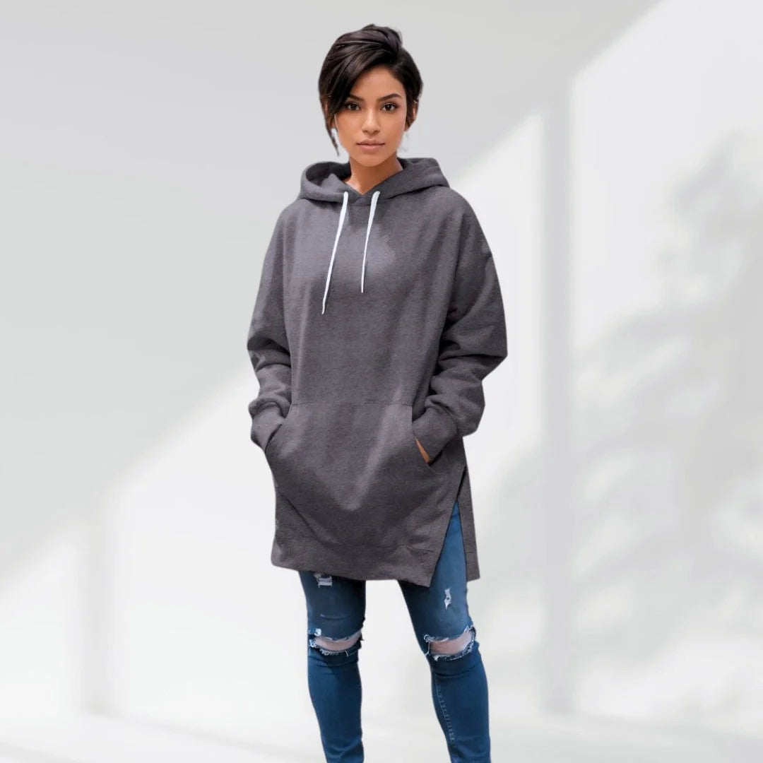 Vestido sudadera oversize Gris oscuro