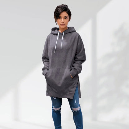 Vestido sudadera oversize Gris oscuro