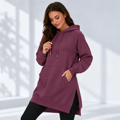 Vestido sudadera oversize Ciruela + manga mariposa
