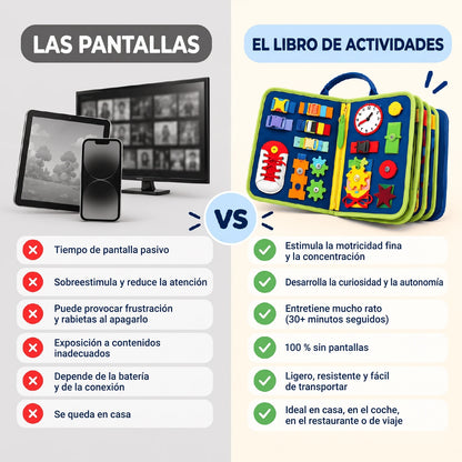 Las pantallas frente al libro de actividades
