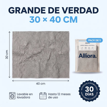 30 × 40 cm, lavable, hasta 12 meses de uso