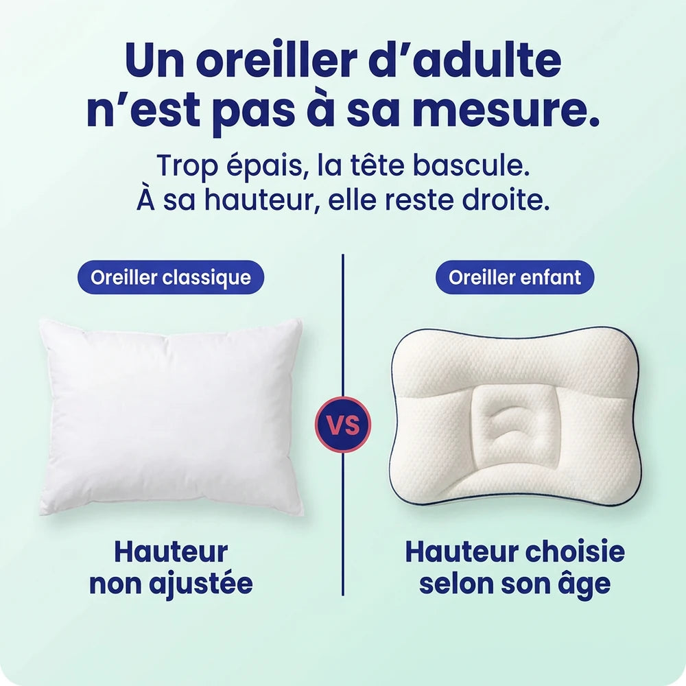 Comparatif oreiller adulte classique et oreiller enfant