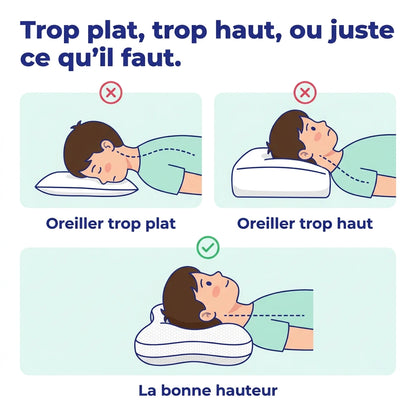 Oreiller trop plat, trop haut ou à la bonne hauteur